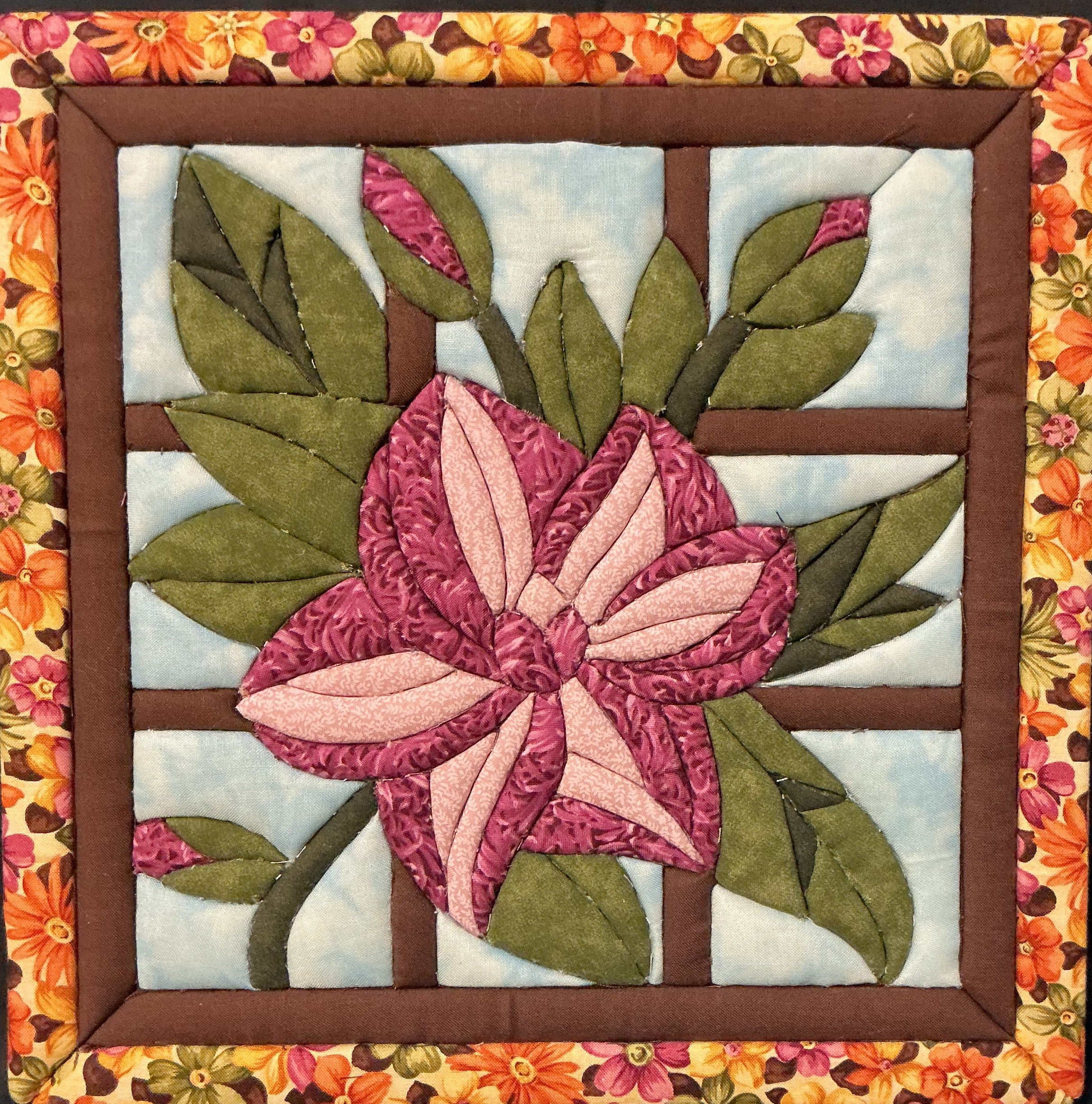 Handmade Purple Flower Wall Art - No-Sew Fabric Wall Hanging 12x12