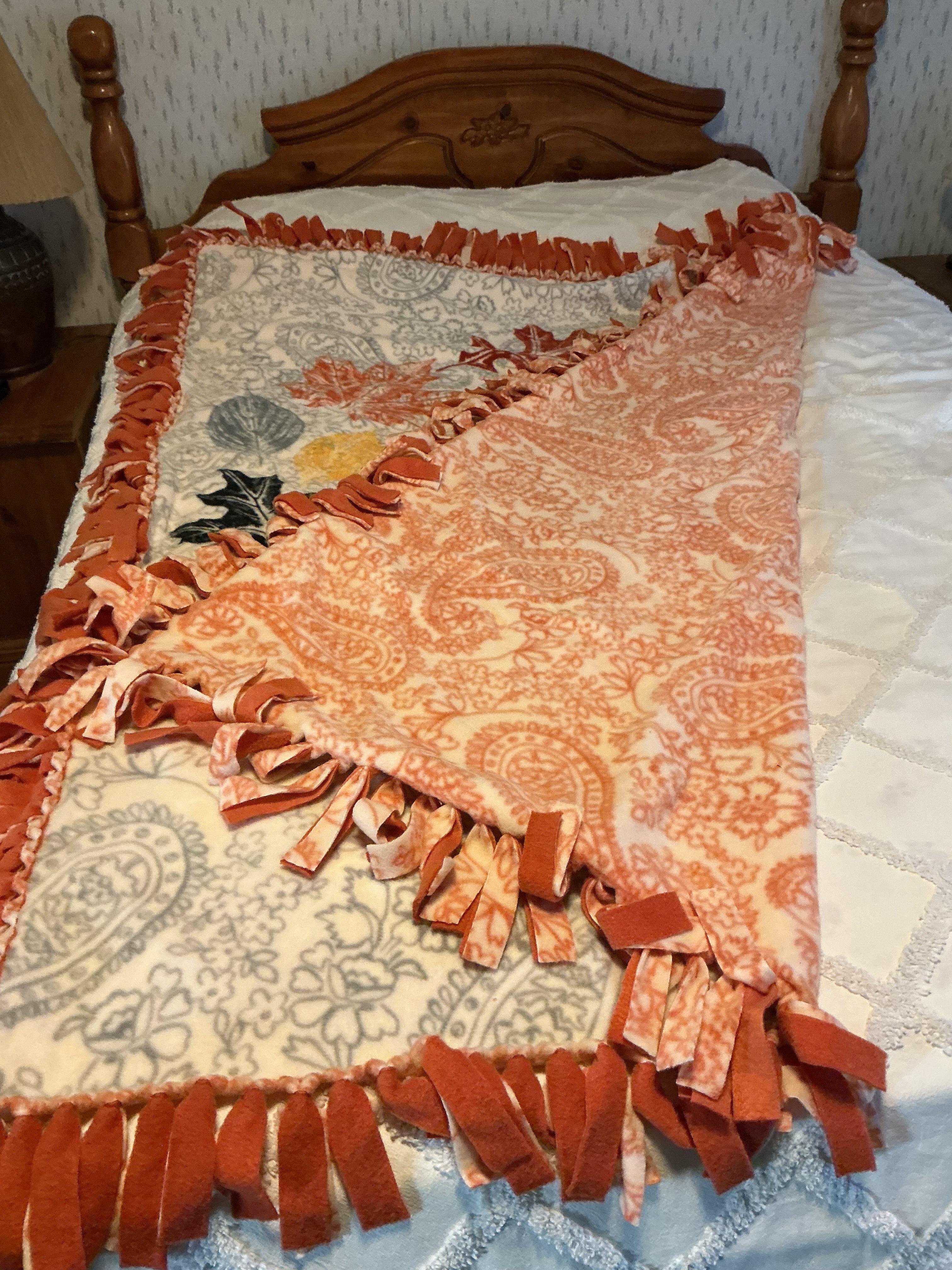 No-Sew Fall Fleece Blanket - 50x62