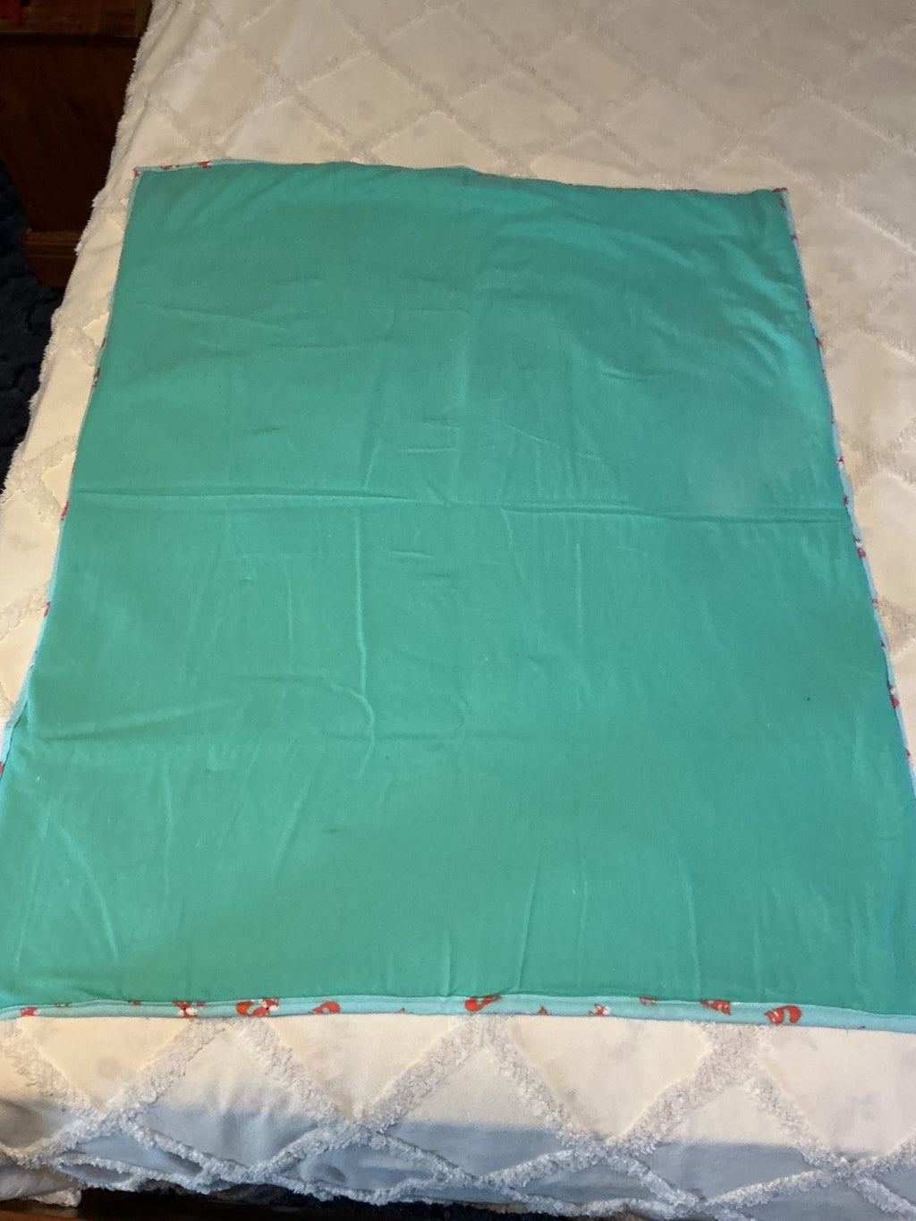 Handmade Fox Baby Receiving Blanket - Soft Flannel Newborn Swaddle 30x36