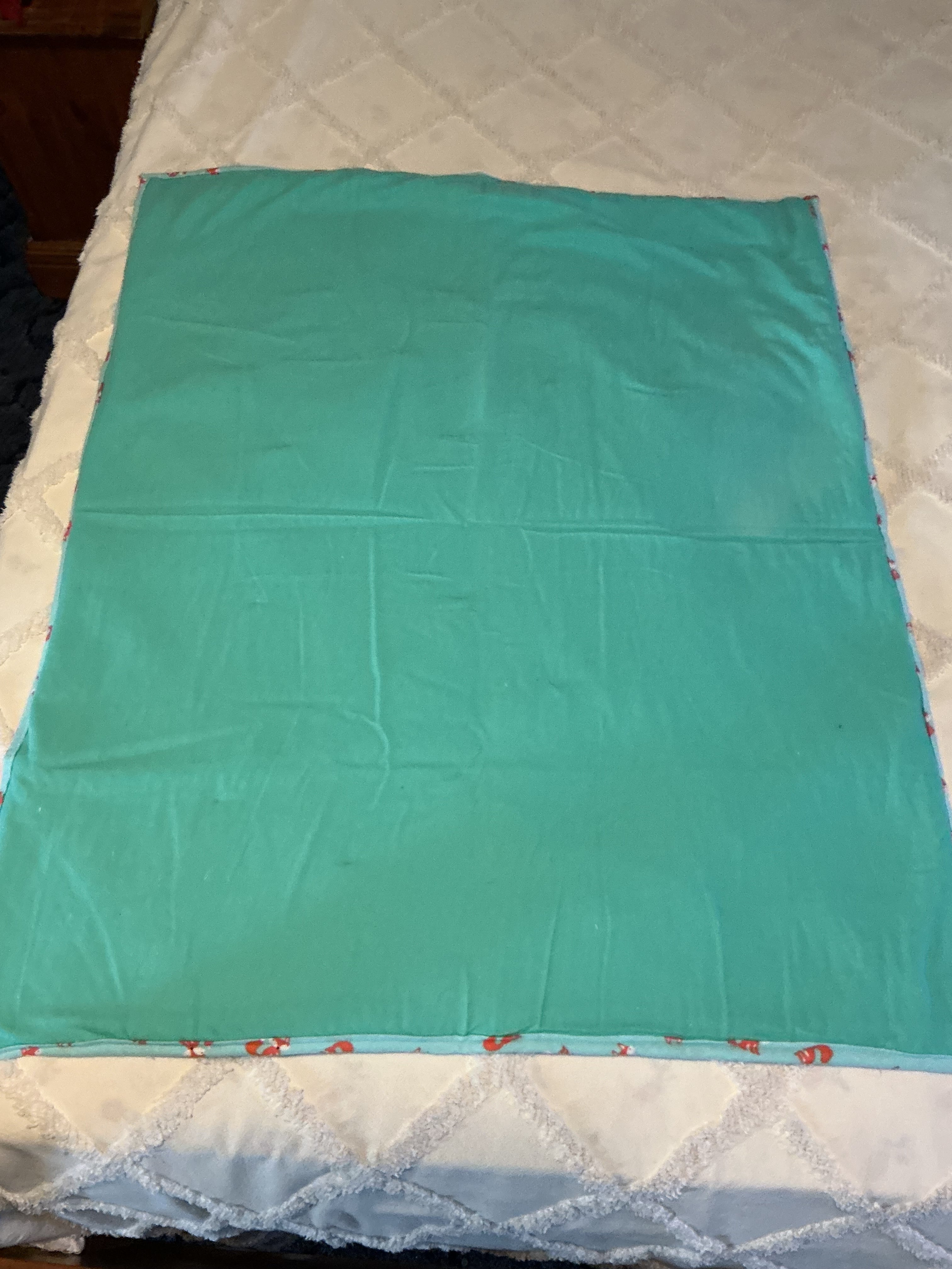 Handmade Fox Baby Receiving Blanket - Soft Flannel Newborn Swaddle 30x36