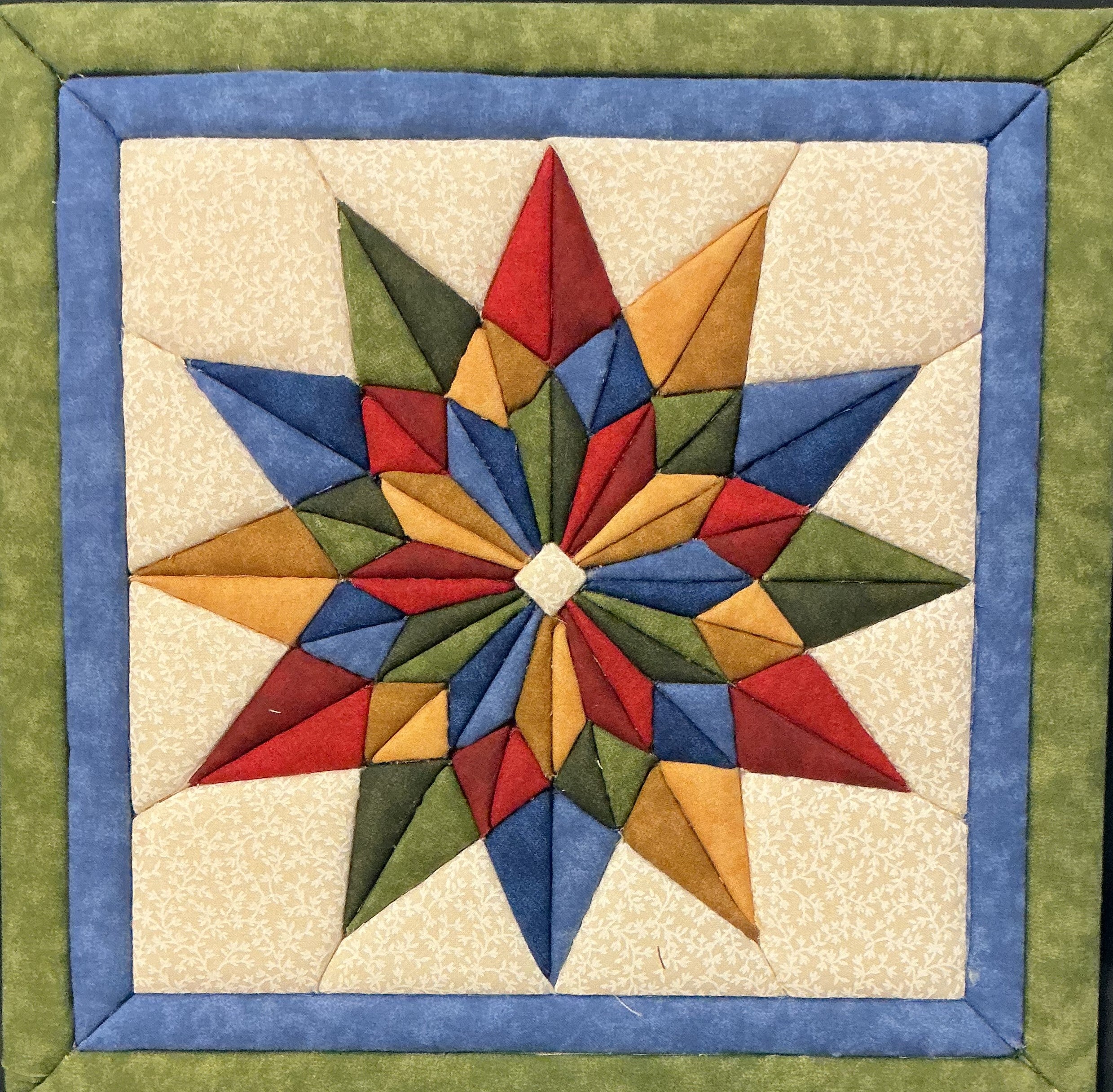 Handmade Multicolor Star Wall Art - No-Sew Fabric Wall Hanging 12x12
