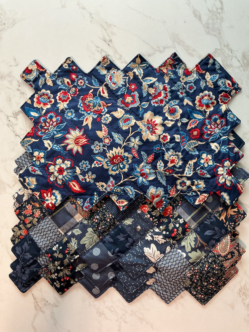 Dark Blue Foral Table Placemats